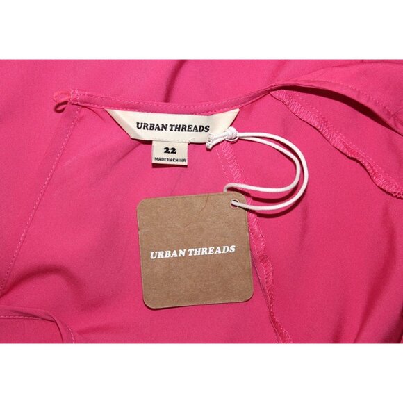 nwt ASOS Urban Threads Plus, Satin Long Sleeve Mini Dress in Pink - Size 18 - Picture 7 of 12